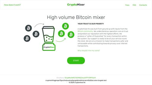 screenshot of Bitcoin BTC Mixer | BTC Blender, Best Bitcoin Tumbler Blender - crypmix4htqginope7tjpxzfwdyeaduq4gxga66mebhdyniem45sl2ad.onion.jump.black