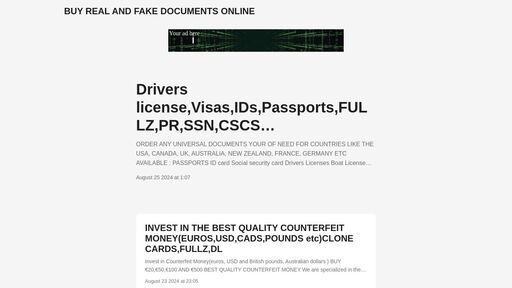 screenshot of BUY REAL AND FAKE DOCUMENTS ONLINE  - We provide services for the production of documents of the USA,CANADA,AUSTRALIA,ASIA AND  EU countries. - https://fffx7btxf6j6sw3hdflzdylylyaxslkbmzgfyr4o7rkzocxpv7rdzeqd.onion.jump.black/p/we-provide-services-for-the-production-of-documents-of-the-usa-canada-australia-asia-and-eu-countries