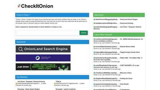 screenshot of Check It Onion - checkitzh2q35xf42lrtxc6a4o2aqpvvu5dpdophhl44rnqla7ffpkid.onion.jump.black