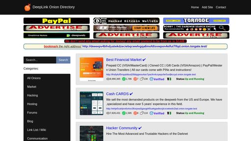 screenshot of DeepLink Onion Directory - deeeepv4ah2kwjz4h5graosfztjabmid5pkqwc3yty4j5sfynoywz6ad.onion.jump.black