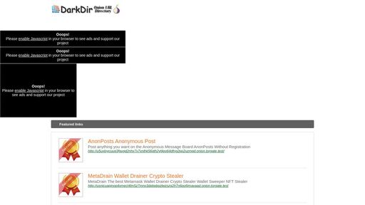 screenshot of Onion Links | DarkDir - Onion Directory - https://w3xgyeapphgmc7ysygdhchudficvb4cnunvbtmvs37lpafbthc6r4oid.onion.jump.black/index.php?u=links&page=12