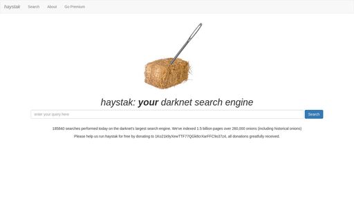 screenshot of haystak: the darknet search engine - haystak5anm6d3u6uyw35fej6wdhcf7jq4jvs7osfutley4wmuom6eqd.onion.jump.black