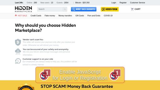 screenshot of Hidden Marketplace - hidden24iyxjjc5ai6n4ms7rcc236l7q25tvbq3rlmishstnn4lqudad.onion.jump.black