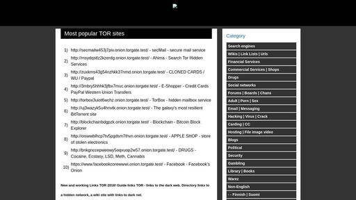 screenshot of Links TOR 2019 Wiki links TOR 2019 - 4hnqv7xifzghbodltdfegd4ycknwm6og6e2gwa4w23icoe4xlzewcoqd.onion.jump.black