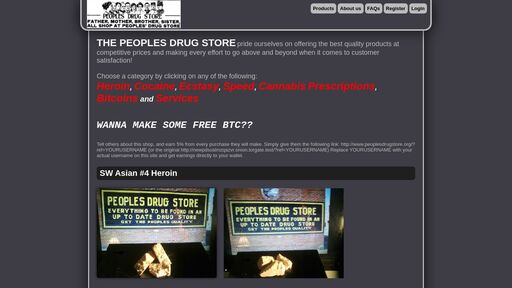 screenshot of Peoples Drug Store - The Darkweb's Best Online Drug Supplier! - Buy cocaine, speed, xtc, mdma, heroin and more at peoples drug store, pay with Bitcoin - https://xf2gry25d3tyxkiu2xlvczd3q7jl6yyhtpodevjugnxia2u665asozad.onion.jump.black/index.php?cat=300