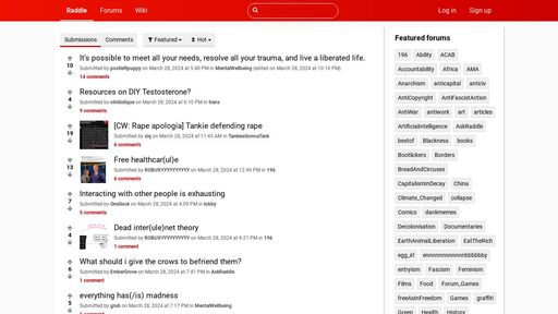screenshot of Raddle - https://c32zjeghcp5tj3kb72pltz56piei66drc63vkhn5yixiyk4cmerrjtid.onion.jump.black