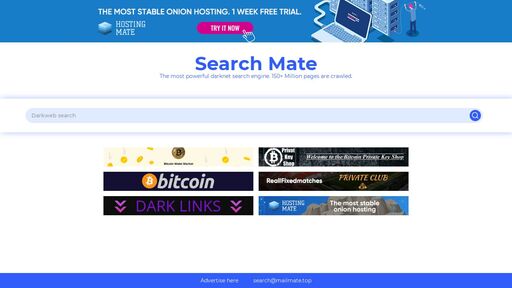 screenshot of Search Mate - Proper Darknet Search Engine - matesea7myfqb62sbjtpx3dfchalnpf2b4ppw52lzuxwvlbtj2kb3nqd.onion.jump.black