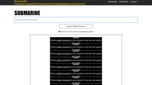 screenshot of Submarine - Search for Hidden Services - https://no6m4wzdyspwokghitdzqwnjev5e32gfj5ndlhpuck4rq2ojsvrdg7id.onion.jump.black/search.php?term=&page=17