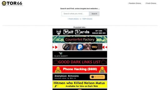 screenshot of Tor66 - Search and Find .onion websites - tor66sewef5qewx6yvxg5rcsutn3ejzuwppc6dtoljwb5zxdkbo7kwqd.onion.jump.black