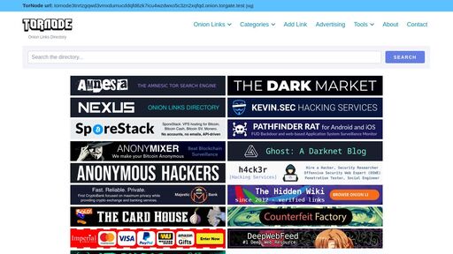 screenshot of TorNode - Onion Links Directory - tornode32yam3p6mmrbr7hp2evkig2etonuzwlk35kii3f5wj6aw5cid.onion.jump.black