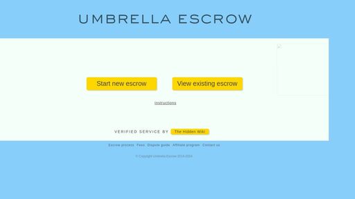 screenshot of Affiliate Program - Umbrella Escrow - https://2mqeepkw7zgoro533hmxfkofptxbvj2fj4uat74cpdphweyfcoeqspid.onion.jump.black/affiliate_program.php