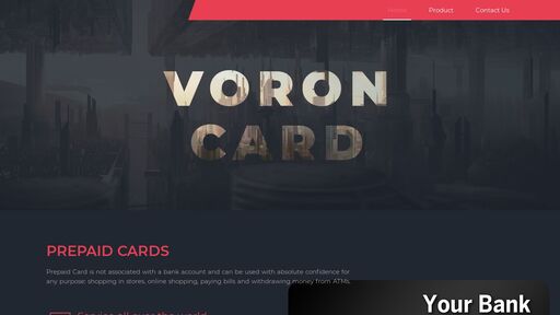 screenshot of VORON CARD - rw6dbj2efldwrrak6xeuc7j33k74toa2mvhghkzzmkh7dxiu7ixcadad.onion.jump.black